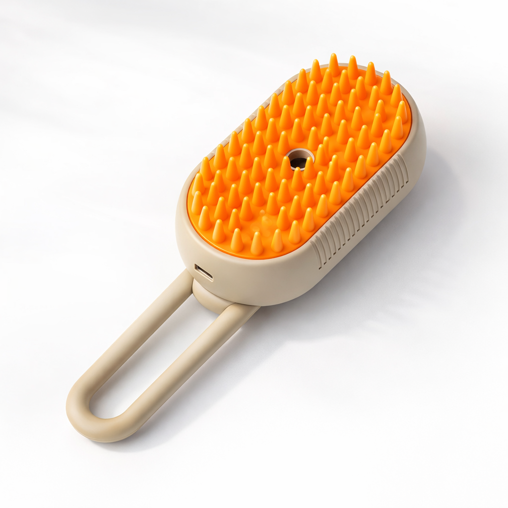 Brosse Vapeur Nettoyante 3-en-1 pour Chats et Animaux – Démêlage & Massage